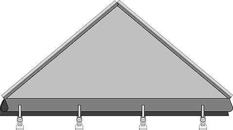 Bild eines Dreieckgiebels, eine Variante der Lubratec Spannvarianten