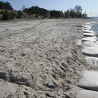 SoilTain Bags von Huesker eignen sich für Ufermauern und Deckwerke im Wasserbau